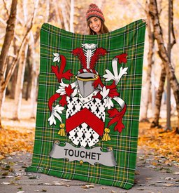 Scottish Touchet Coat of Arms Family Crest Ireland Blanket Irish National Tartan Irish County Blanket