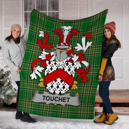 Scottish Touchet Coat of Arms Family Crest Ireland Blanket Irish National Tartan Irish County Blanket