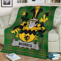 Scottish Morris Coat of Arms Family Crest Ireland Blanket Irish National Tartan Irish County Blanket