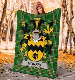 Scottish Morris Coat of Arms Family Crest Ireland Blanket Irish National Tartan Irish County Blanket