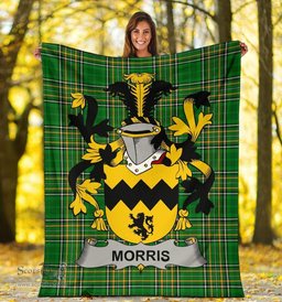 Scottish Morris Coat of Arms Family Crest Ireland Blanket Irish National Tartan Irish County Blanket