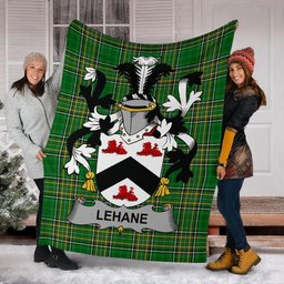 Scottish Lehane or O'Lehane Coat of Arms Family Crest Ireland Blanket Irish National Tartan Irish County Blanket