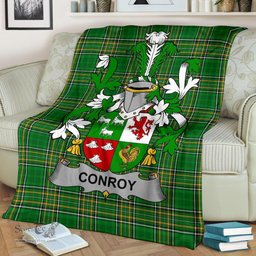 Scottish Conroy or O'Conry Coat of Arms Family Crest Ireland Blanket Irish National Tartan Irish County Blanket