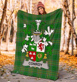 Scottish Conroy or O'Conry Coat of Arms Family Crest Ireland Blanket Irish National Tartan Irish County Blanket