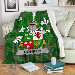Scottish Conroy or O'Conry Coat of Arms Family Crest Ireland Blanket Irish National Tartan Irish County Blanket