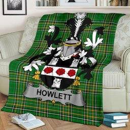 Scottish Howlett or Hewlett Coat of Arms Family Crest Ireland Blanket Irish National Tartan Irish County Blanket