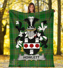 Scottish Howlett or Hewlett Coat of Arms Family Crest Ireland Blanket Irish National Tartan Irish County Blanket