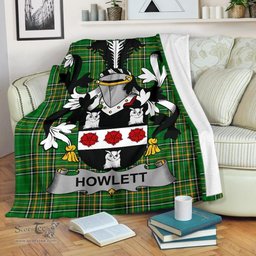 Scottish Howlett or Hewlett Coat of Arms Family Crest Ireland Blanket Irish National Tartan Irish County Blanket