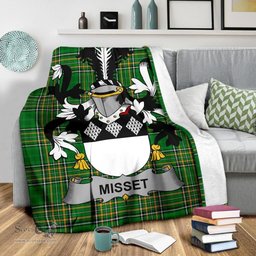 Scottish Misset Coat of Arms Family Crest Ireland Blanket Irish National Tartan Irish County Blanket