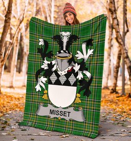 Scottish Misset Coat of Arms Family Crest Ireland Blanket Irish National Tartan Irish County Blanket