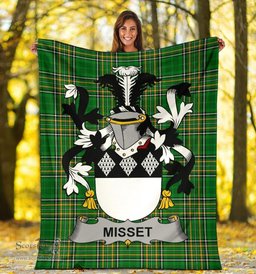 Scottish Misset Coat of Arms Family Crest Ireland Blanket Irish National Tartan Irish County Blanket