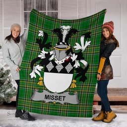 Scottish Misset Coat of Arms Family Crest Ireland Blanket Irish National Tartan Irish County Blanket