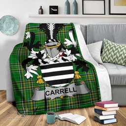 Scottish Carrell Coat of Arms Family Crest Ireland Blanket Irish National Tartan Irish County Blanket