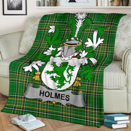 Scottish Holmes Coat of Arms Family Crest Ireland Blanket Irish National Tartan Irish County Blanket