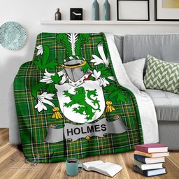 Scottish Holmes Coat of Arms Family Crest Ireland Blanket Irish National Tartan Irish County Blanket