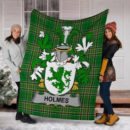 Scottish Holmes Coat of Arms Family Crest Ireland Blanket Irish National Tartan Irish County Blanket