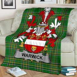 Scottish Warwick Coat of Arms Family Crest Ireland Blanket Irish National Tartan Irish County Blanket