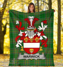 Scottish Warwick Coat of Arms Family Crest Ireland Blanket Irish National Tartan Irish County Blanket