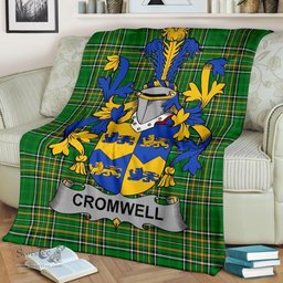 Scottish Cromwell Coat of Arms Family Crest Ireland Blanket Irish National Tartan Irish County Blanket