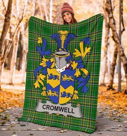Scottish Cromwell Coat of Arms Family Crest Ireland Blanket Irish National Tartan Irish County Blanket