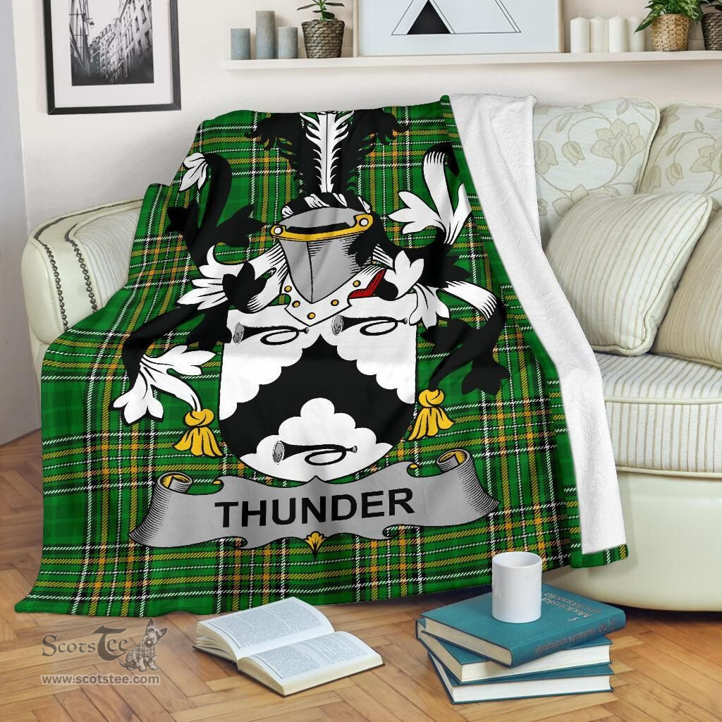 Scottish Thunder Coat of Arms Family Crest Ireland Blanket Irish National Tartan Irish County Blanket