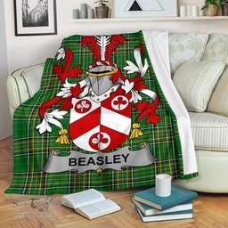 Scottish Beasley Coat of Arms Family Crest Ireland Blanket Irish National Tartan Irish County Blanket