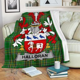 Scottish Halloran or O'Halloran Coat of Arms Family Crest Ireland Blanket Irish National Tartan Irish County Blanket