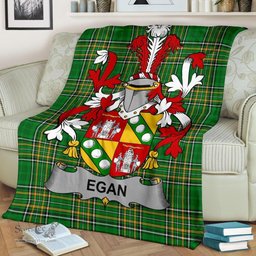 Scottish Egan or McEgan Coat of Arms Family Crest Ireland Blanket Irish National Tartan Irish County Blanket