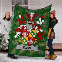 Scottish Egan or McEgan Coat of Arms Family Crest Ireland Blanket Irish National Tartan Irish County Blanket