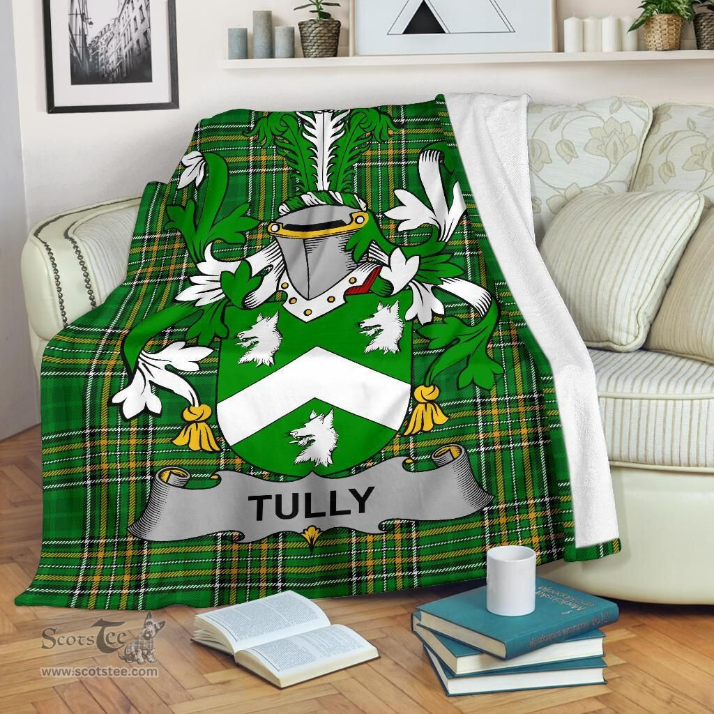 Scottish Tuly or McAtilla Coat of Arms Family Crest Ireland Blanket Irish National Tartan Irish County Blanket