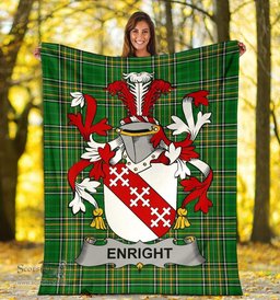 Scottish Enright Coat of Arms Family Crest Ireland Blanket Irish National Tartan Irish County Blanket