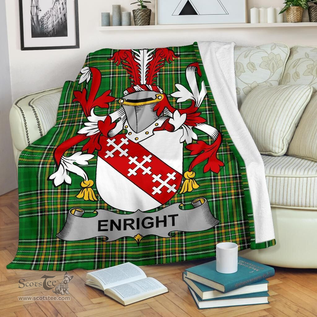Scottish Enright Coat of Arms Family Crest Ireland Blanket Irish National Tartan Irish County Blanket