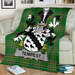 Scottish Tempest Coat of Arms Family Crest Ireland Blanket Irish National Tartan Irish County Blanket