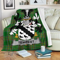 Scottish Tempest Coat of Arms Family Crest Ireland Blanket Irish National Tartan Irish County Blanket