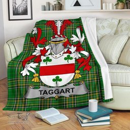Scottish Taggart or McEntaggart Coat of Arms Family Crest Ireland Blanket Irish National Tartan Irish County Blanket