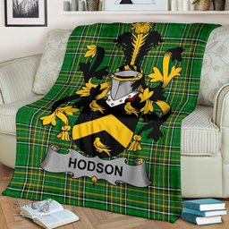 Scottish Hodson Coat of Arms Family Crest Ireland Blanket Irish National Tartan Irish County Blanket