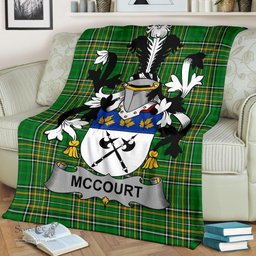 Scottish McCourt Coat of Arms Family Crest Ireland Blanket Irish National Tartan Irish County Blanket