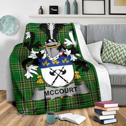 Scottish McCourt Coat of Arms Family Crest Ireland Blanket Irish National Tartan Irish County Blanket