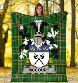 Scottish McCourt Coat of Arms Family Crest Ireland Blanket Irish National Tartan Irish County Blanket