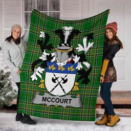Scottish McCourt Coat of Arms Family Crest Ireland Blanket Irish National Tartan Irish County Blanket
