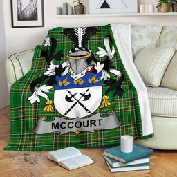 Scottish McCourt Coat of Arms Family Crest Ireland Blanket Irish National Tartan Irish County Blanket