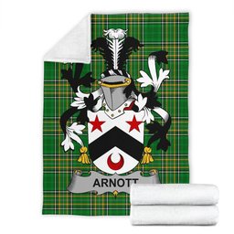Scottish Arnott Coat of Arms Family Crest Ireland Blanket Irish National Tartan Irish County Blanket