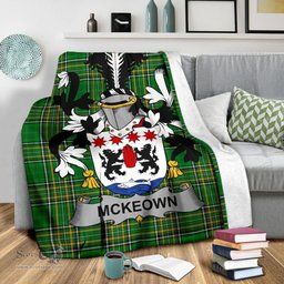 Scottish McKeown or Keon Coat of Arms Family Crest Ireland Blanket Irish National Tartan Irish County Blanket