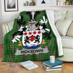 Scottish McKeown or Keon Coat of Arms Family Crest Ireland Blanket Irish National Tartan Irish County Blanket