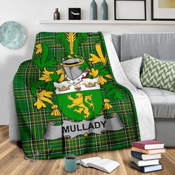 Scottish Mullady or O'Mullady Coat of Arms Family Crest Ireland Blanket Irish National Tartan Irish County Blanket