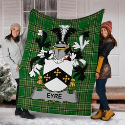 Scottish Eyre Coat of Arms Family Crest Ireland Blanket Irish National Tartan Irish County Blanket