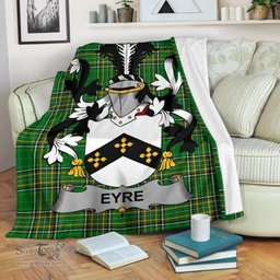 Scottish Eyre Coat of Arms Family Crest Ireland Blanket Irish National Tartan Irish County Blanket