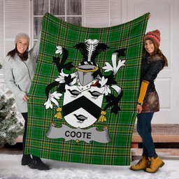 Scottish Coote Coat of Arms Family Crest Ireland Blanket Irish National Tartan Irish County Blanket