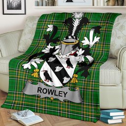 Scottish Rowley or O'Rowley Coat of Arms Family Crest Ireland Blanket Irish National Tartan Irish County Blanket