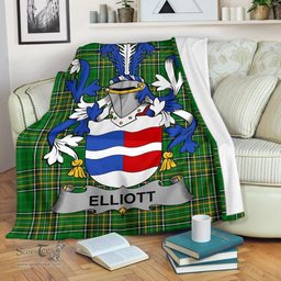 Scottish Elliott Coat of Arms Family Crest Ireland Blanket Irish National Tartan Irish County Blanket
